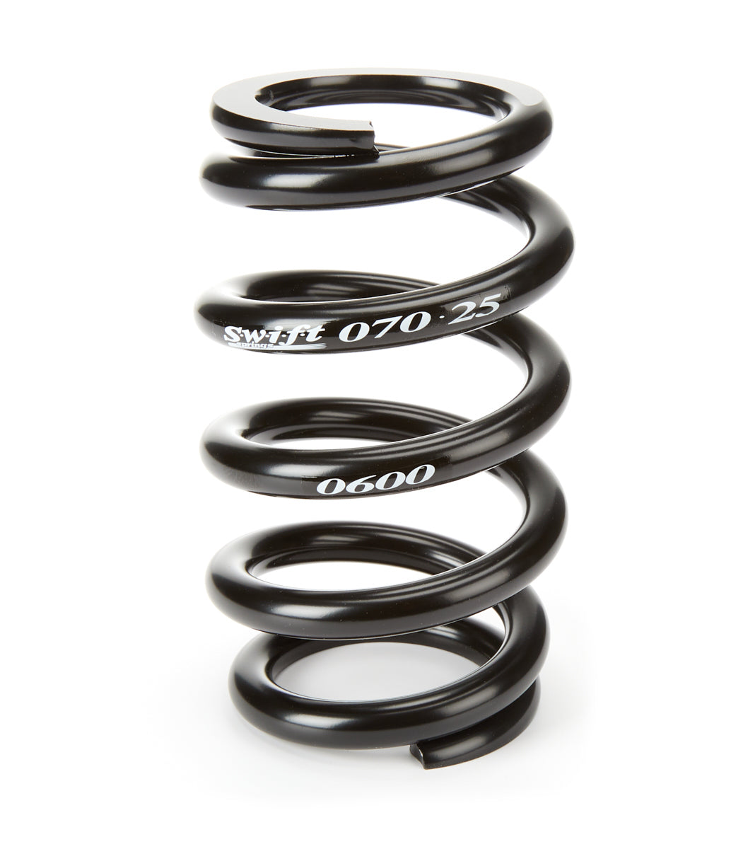 Coil Springs - Barrel - Coil-Over - 2.5 in ID - 7 in Length - 600 lb/in Spring Rate - Steel - Black Powder Coat - Each