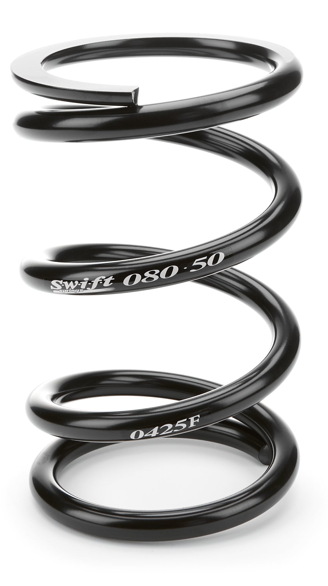 Coil Spring - Conventional - 5 in OD - 8 in Length - 425 lb/in Spring Rate - Front - Steel - Black Powder Coat - Each