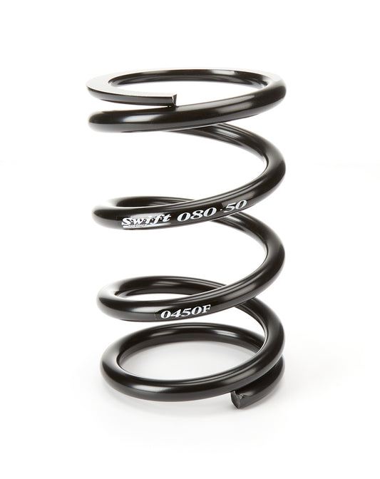 Coil Spring - Conventional - 5 in OD - 8 in Length - 450 lb/in Spring Rate - Front - Steel - Black Powder Coat - Each