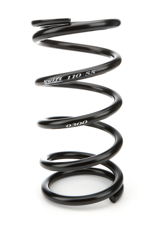 Coil Spring - Conventional - 5.5 in OD - 11 in Length - 300 lb/in Spring Rate - Front - Steel - Black Powder Coat - Each