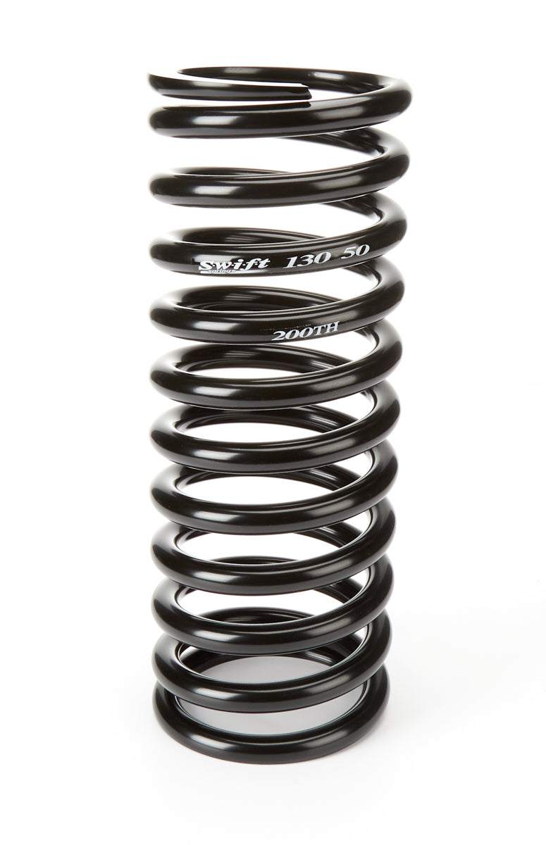 Coil Spring - Tight Helix - 5 in OD - 13 in Length - 200 lb/in Spring Rate - Steel - Black Powder Coat - Each