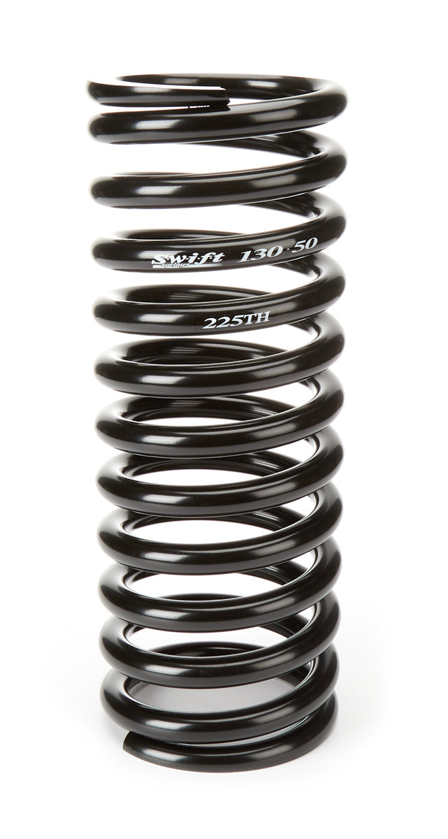 Coil Spring - Tight Helix - 5 in OD - 13 in Length - 225 lb/in Spring Rate - Steel - Black Powder Coat - Each