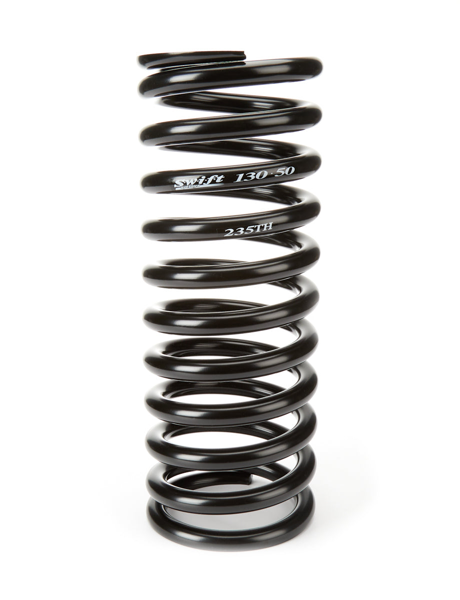 Coil Spring - Tight Helix - 5 in OD - 13 in Length - 235 lb/in Spring Rate - Steel - Black Powder Coat - Each