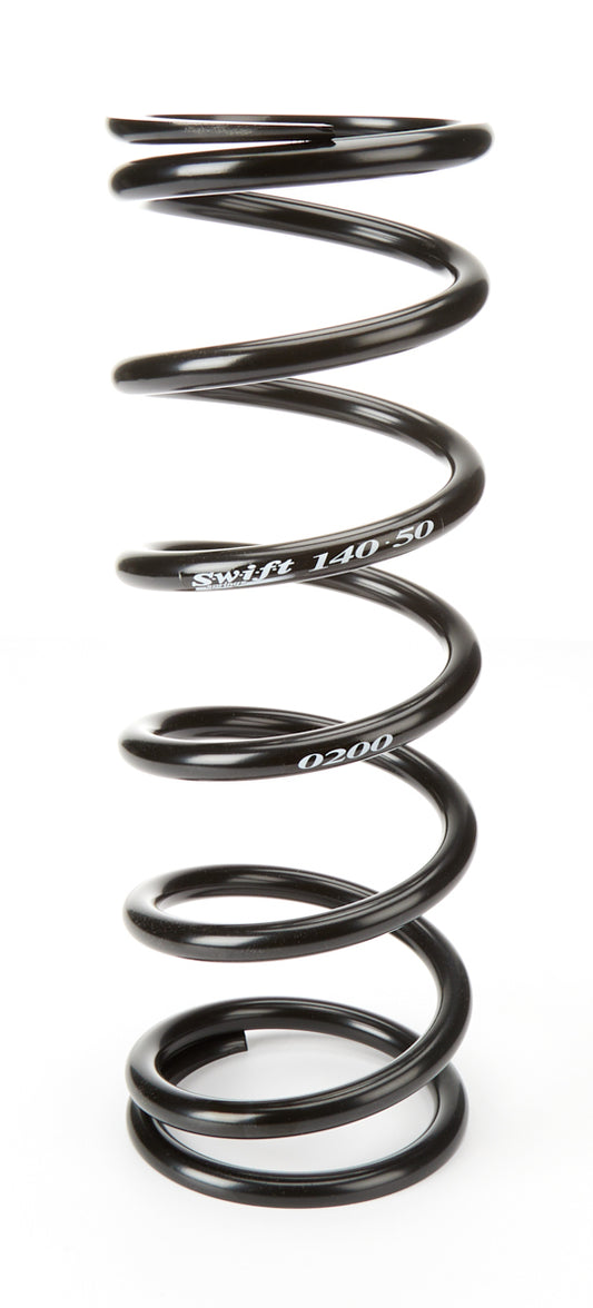 Coil Spring - Conventional - 5 in OD - 14 in Length - 200 lb/in Spring Rate - Rear - Steel - Black Powder Coat - Each