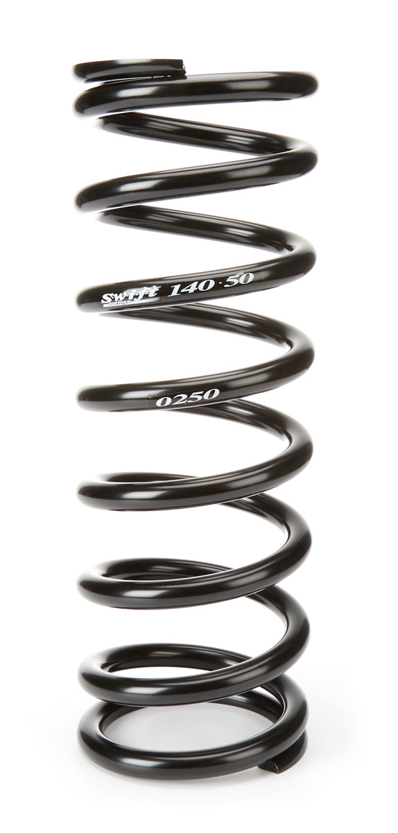 Coil Spring - Conventional - 5 in OD - 14 in Length - 250 lb/in Spring Rate - Rear - Steel - Black Powder Coat - Each