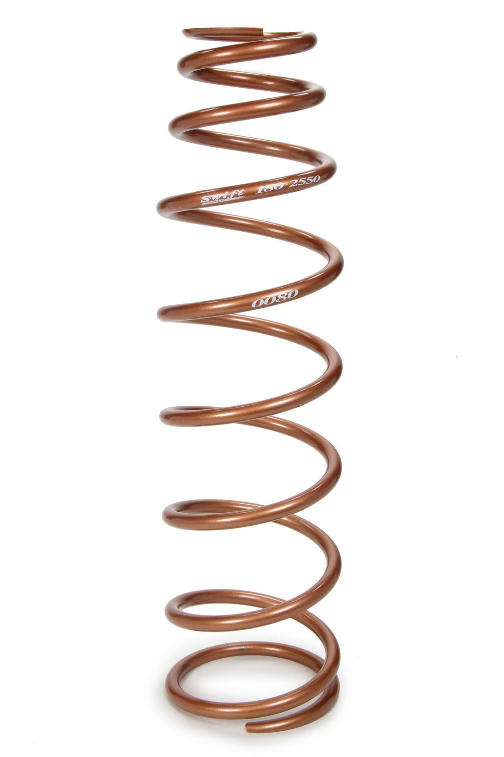 Coil Spring - Barrel - Coil-Over - 2.5 in ID - 18 in Length - 80 lb/in Spring Rate - Steel - Copper Powder Coat - Each