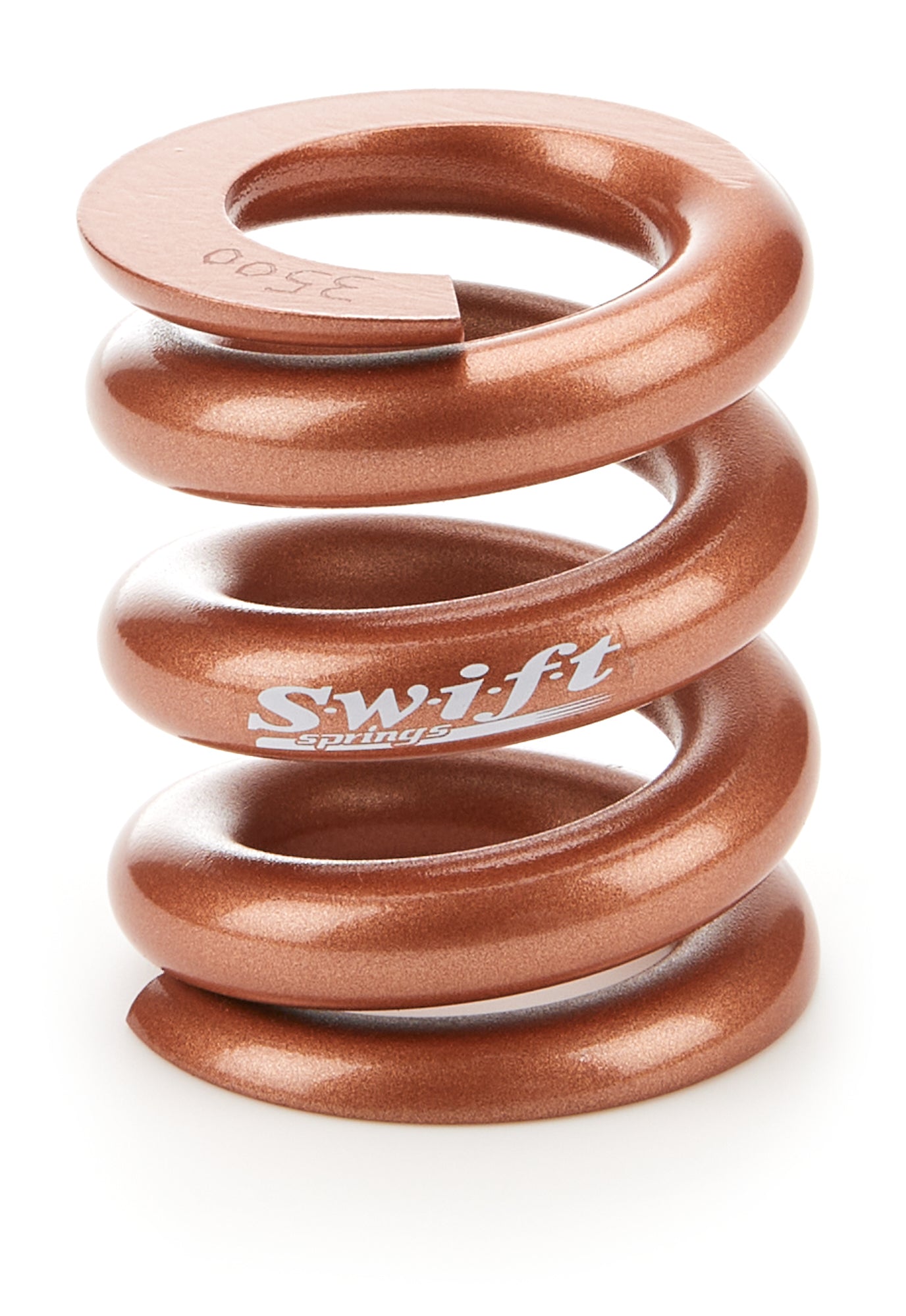 Bump Stop Spring - 2.250 in Free Length - 2.000 in OD - 3500 lb/in Spring Rate - Steel - Copper Powder Coat - Each