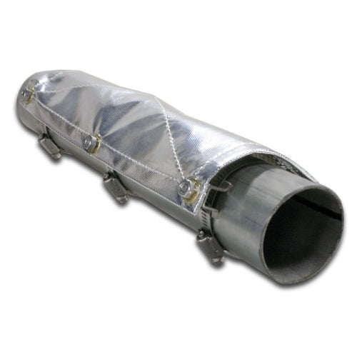 Engine & Accessories Heat Shield - 6 x 24 in - Clamp-On - Aluminized Fiberglass - Silver - Up to 3.5 in Tubing - Kit