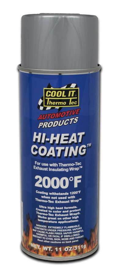 Engine & Accessories Wrap Coating - Hi-Heat Metallic Coating - High Temperature - 11 oz Aerosol - Silver - Thermo Tec Engine & Accessories Wrap - Each