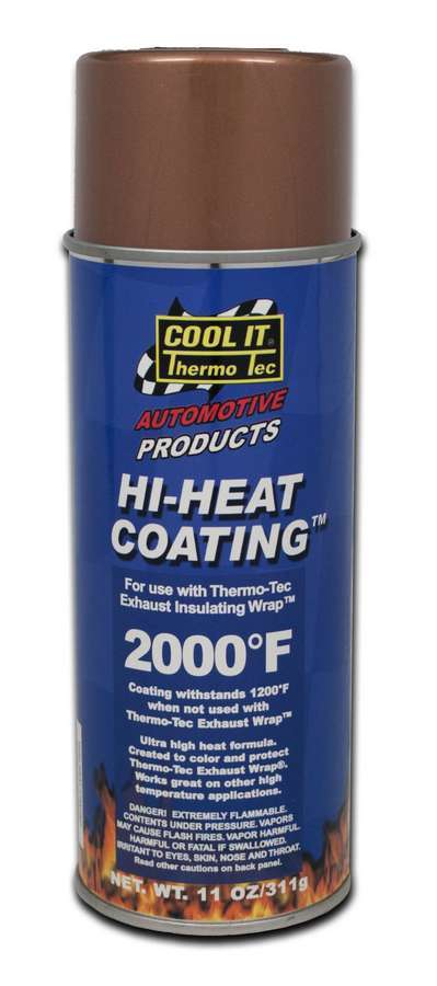 Engine & Accessories Wrap Coating - Hi-Heat Metallic Coating - High Temperature - 11 oz Aerosol - Copper - Thermo Tec Engine & Accessories Wrap - Each