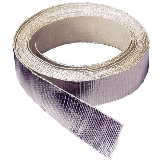 Heat Barrier Tape - Thermo-Shield - 2 in Wide - 50 ft Roll - Self Adhesive Backing - Aluminized Glass Cloth - Silver - Each