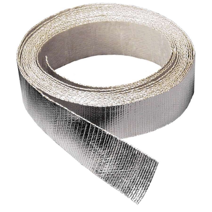 Heat Barrier Tape - Thermo-Shield - 1.5 in Wide - 15 ft Roll - Self Adhesive Backing - Aluminized Glass Cloth - Silver - Each