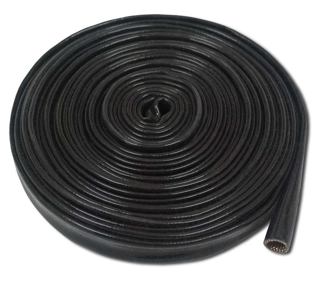 Spark Plug Wire Sleeve - 3/8 in ID - 25 ft - Silicone Rubber - Black - Each