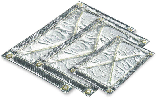 Heat Barrier - Competition Floor Insulating Mat - 10 x 18 in - Mylar Backed Synthetic Fiber - Silver - Each