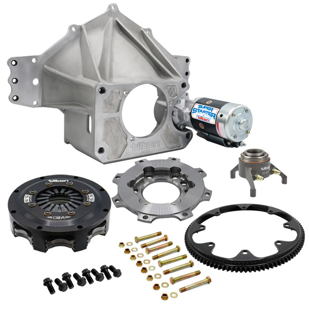 Bellhousing - 2 Disc - Flywheel / Hardware / Starter / Throwout Bearing - 5-1/2 in Clutch - Chevy Crate Motor - Kit