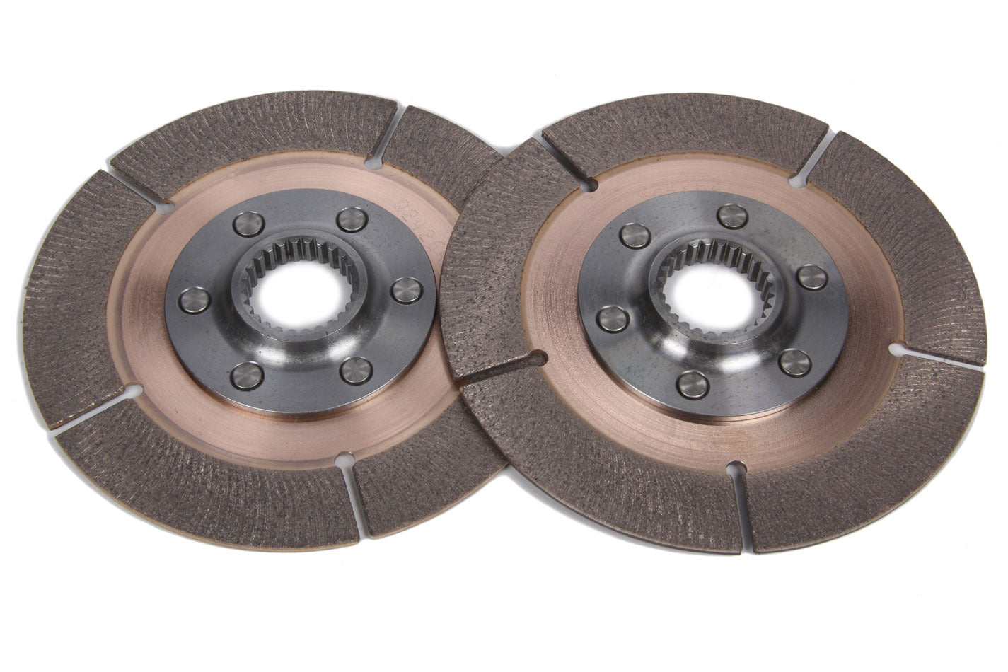 Clutch Disc - Full Circle 6-Rivet - 5.5 in Diameter - 1-5/32 in x 26 Spline - Rigid Hub - Metallic - Tilton Clutches - Pair