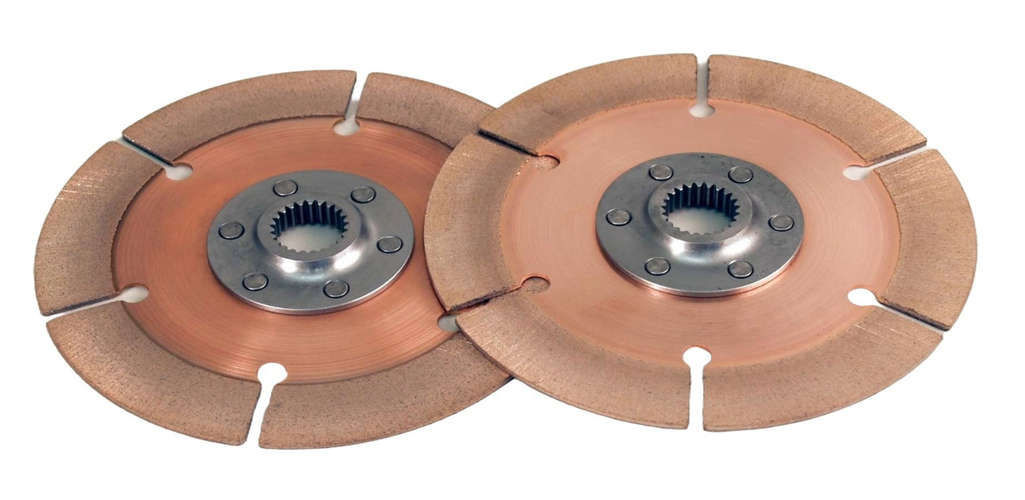 Clutch Disc - Full Circle 6-Rivet - 7.25 in Diameter - 1-5/32 in x 26 Spline - Rigid Hub - Metallic - Tilton Clutches - Pair