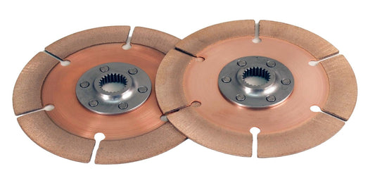 Clutch Disc - Full Circle 6-Rivet - 7.25 in Diameter - 1-5/32 in x 26 Spline - Rigid Hub - Metallic - Tilton Clutches - Pair