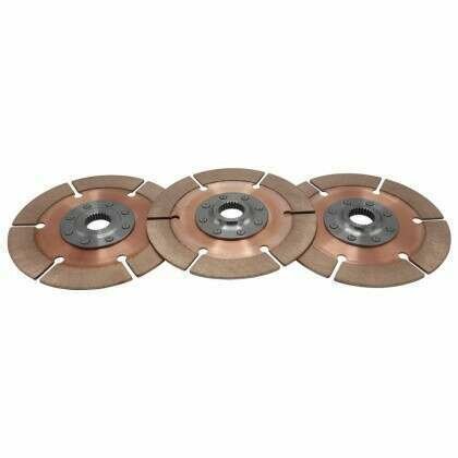 Clutch Disc - Full Circle 8-Rivet - 7.25 in Diameter - 1-1/4 in x 29 Spline - Rigid Hub - Metallic - Tilton Clutches - Set of 3