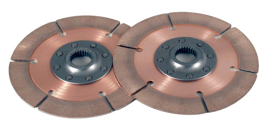 Clutch Disc - Full Circle 8-Rivet - 7.25 in Diameter - 1-5/32 in x 26 Spline - Rigid Hub - Metallic - Tilton Clutches - Pair