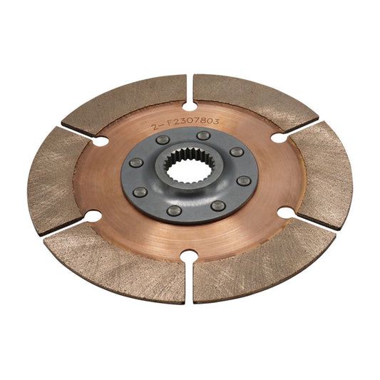 Clutch Disc - Full Circle 8-Rivet - 7.25 in Diameter - 1 in x 22 Spline - Rigid Hub - Ceramic / Metallic - Tilton Clutches - Each