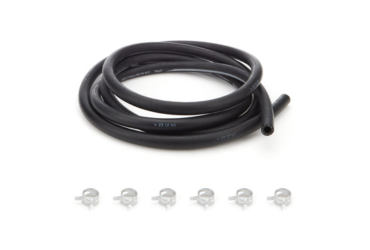Hydraulic Hose - Master Cylinder Remote Reservoir Hose - 5/16 in ID - 96 in Long - Rubber - Gray - Clamps Included - Tilton 74/75 Series Master Cylinders - Each
