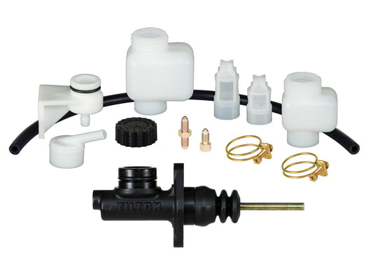 Master Cylinder - 75-Series - 1 in Bore - 1.100 in Stroke - Direct / Remote Reservoir - Aluminum - Black Anodized - 2-1/4 in Flange Mount - Kit