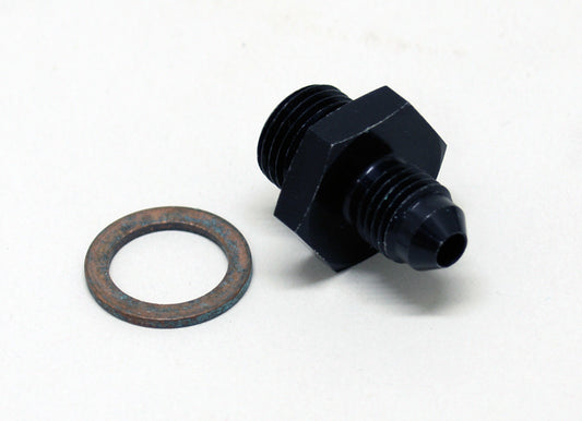 Fitting - Adapter - Straight - 6 AN Male to 4 AN Male - Aluminum - Black Anodized - Inlet - Tilton 77-Series Master Cylinders - Each
