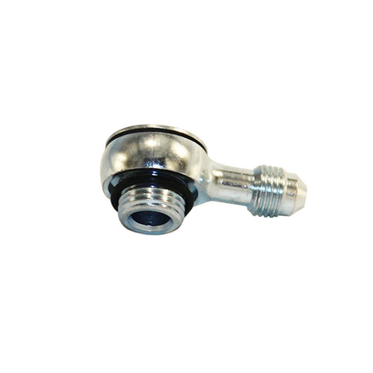 Fitting - Adapter Banjo - 90 Degree - 9/16-18 Male to 4 AN Banjo - Steel - Zinc Plated - Each