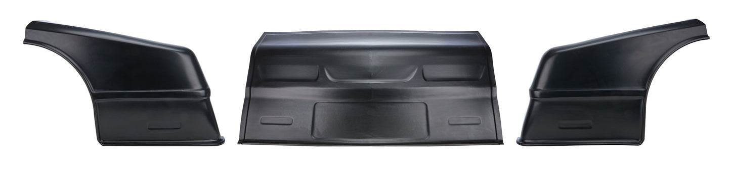Nose - 3-Piece Complete - Plastic - Black - Chevy Monte Carlo - Street Stock - Kit