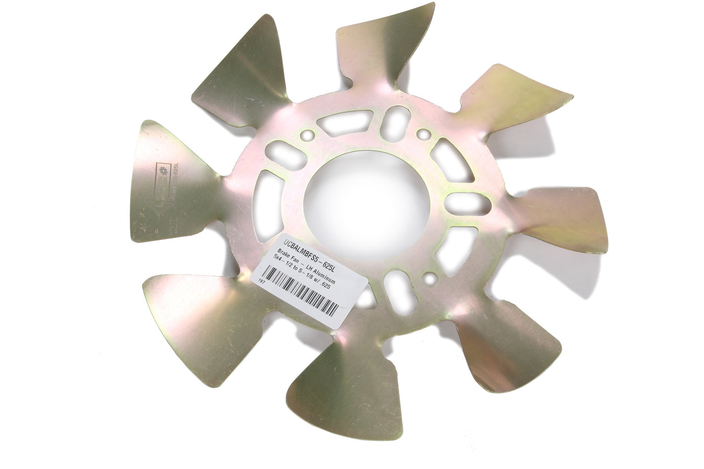 Brake Cooling Fan - Driver Side - Hub Mounted - 11-1/2 in Diameter - 5 x 4-1/2 to 5-1/8 - 5/8 in Studs - Aluminum - Natural - Each