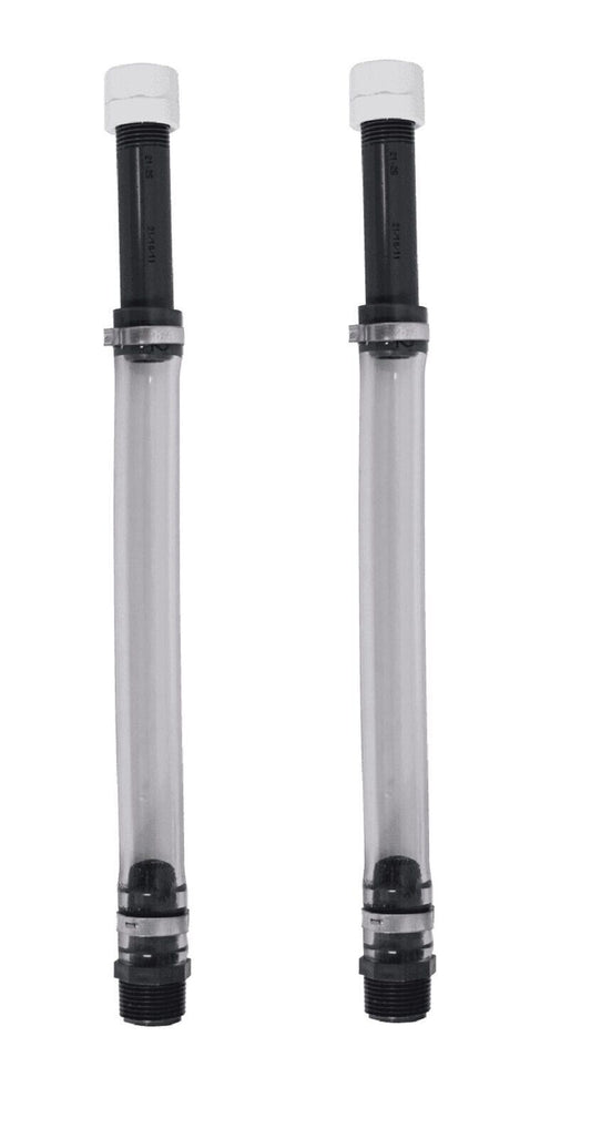 Utility Jug Hose - Deluxe - Filler Hose - 14 in Long - Screw-On - Cap - Plastic / Vinyl - Clear / Black - VP Utility Jug Caps - Pair