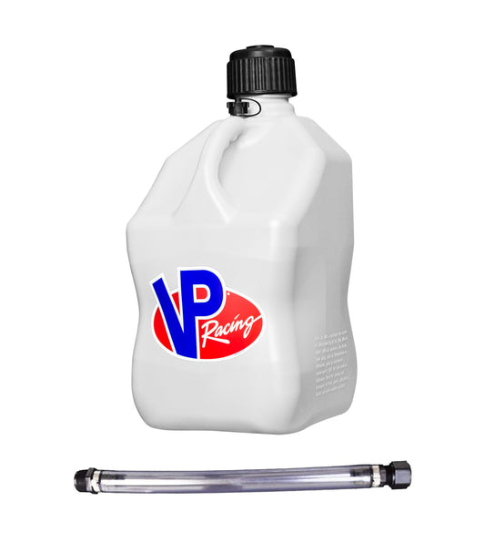 Utility Jug - 5.5 gal - 10.5 x 10.5 x 21.25 in Tall - O-Ring Seal Cap - Screw-On Vent - Filler Hose - Square - Plastic - White - Each