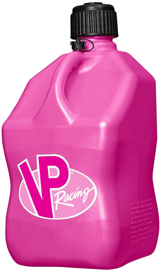 Utility Jug - 5.5 gal - 10.5 x 10.5 x 21.25 in Tall - O-Ring Seal Cap - Screw-On Vent - Square - Plastic - Pink - Each