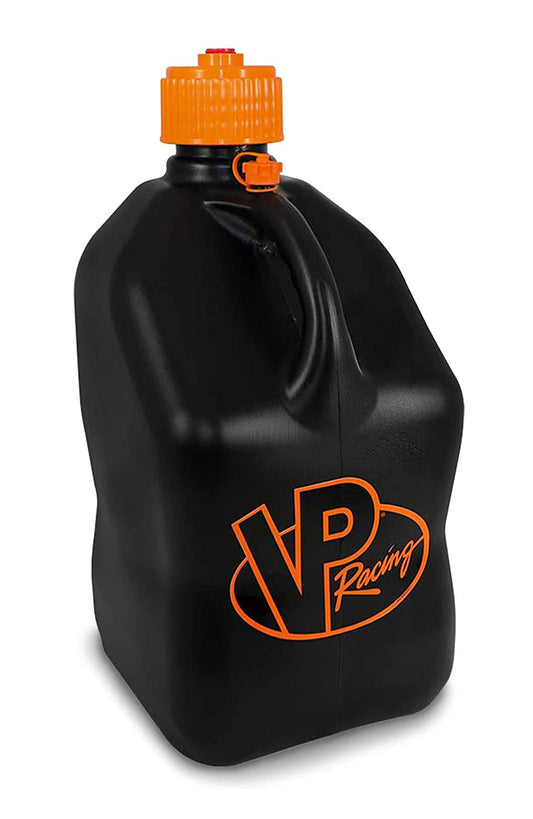 Utility Jug - 5.5 gal - 10.5 x 10.5 x 21.25 in Tall - O-Ring Seal Cap - Screw-On Vent - Square - Plastic - Black / Orange - Each