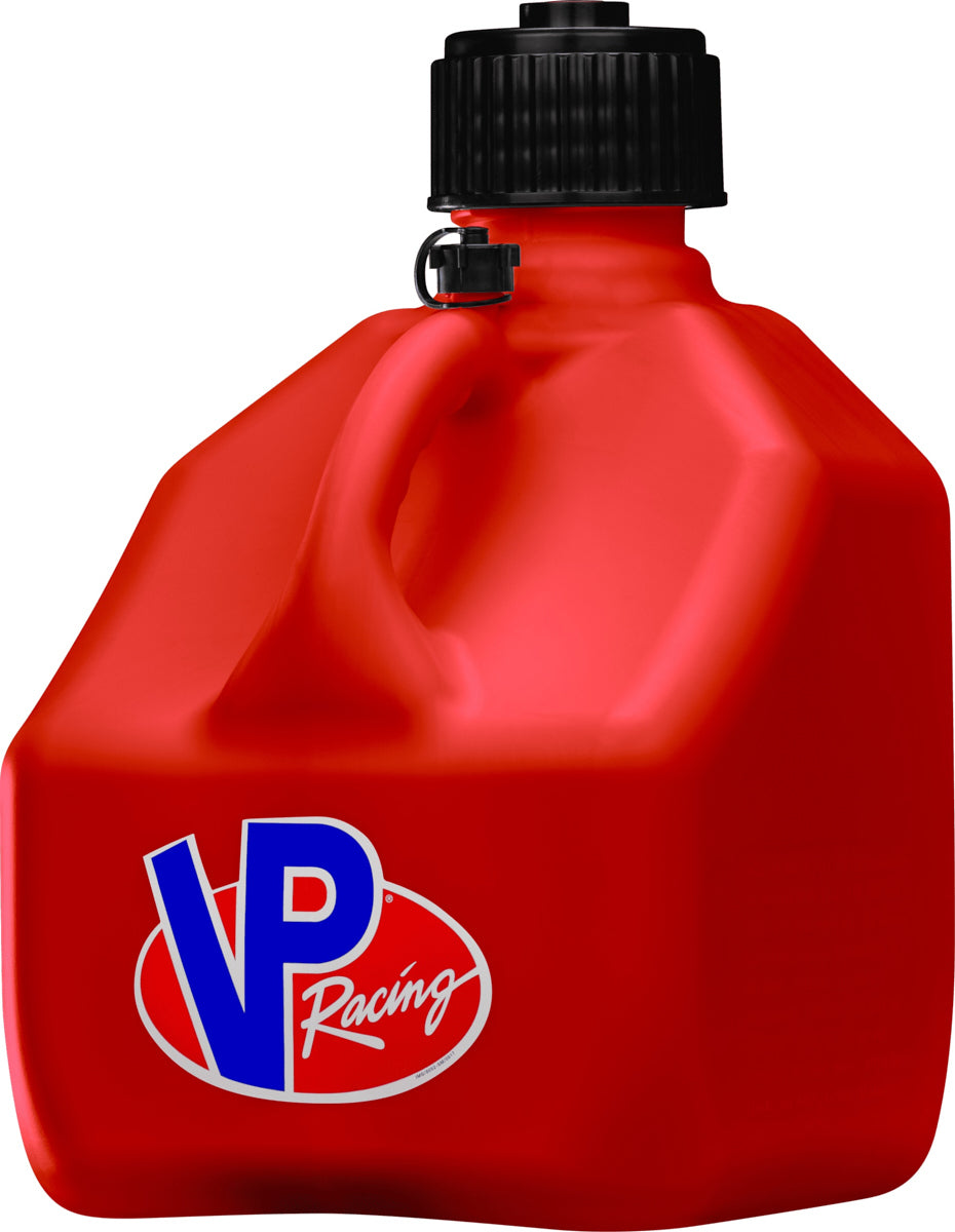 Utility Jug - Motorsport - 3 gal - 10.5 x 10.5 x 10 in Tall - O-Ring Seal Cap - Screw-On Vent - Square - Plastic - Red - Each