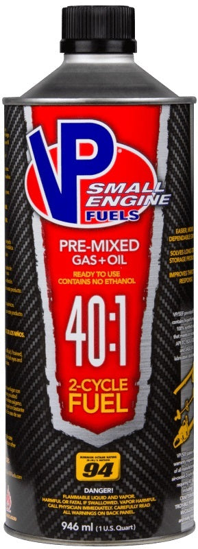 Fuel - 40 to 1 Mix - Premix 2 Cycle - 1 qt Can - Each