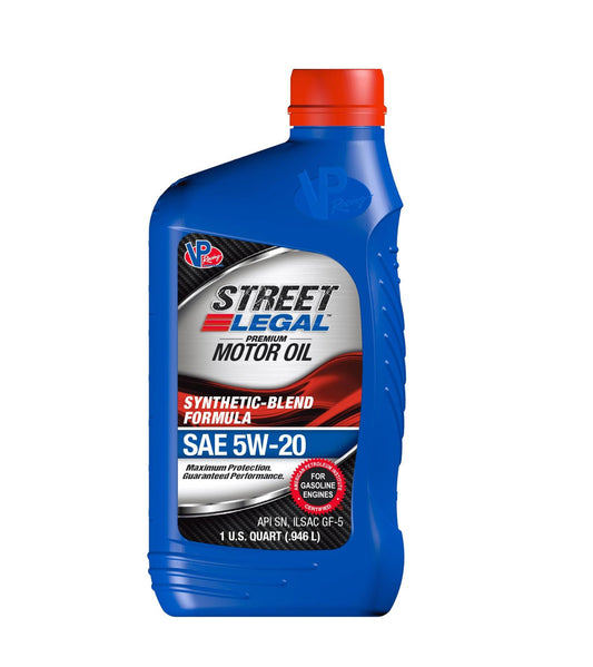 Motor Oil - Street Legal - 5W20 - Semi-Synthetic - 1 qt Bottle - Each