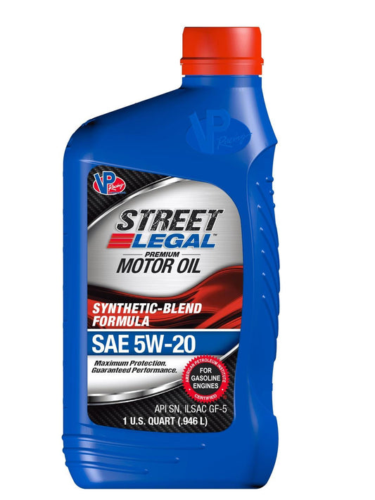 Motor Oil - Street Legal - 5W20 - Semi-Synthetic - 1 qt Bottle - Each