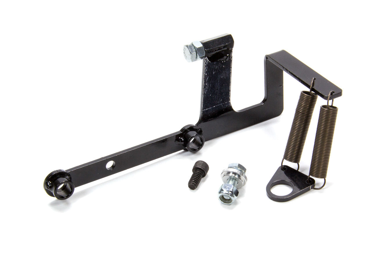 Throttle Return Spring Kit - Carb Mount - Dual Springs - Throttle Stop Steel - Black Powder Coat - Holley / Willys 2-Barrel Carburetor - Kit