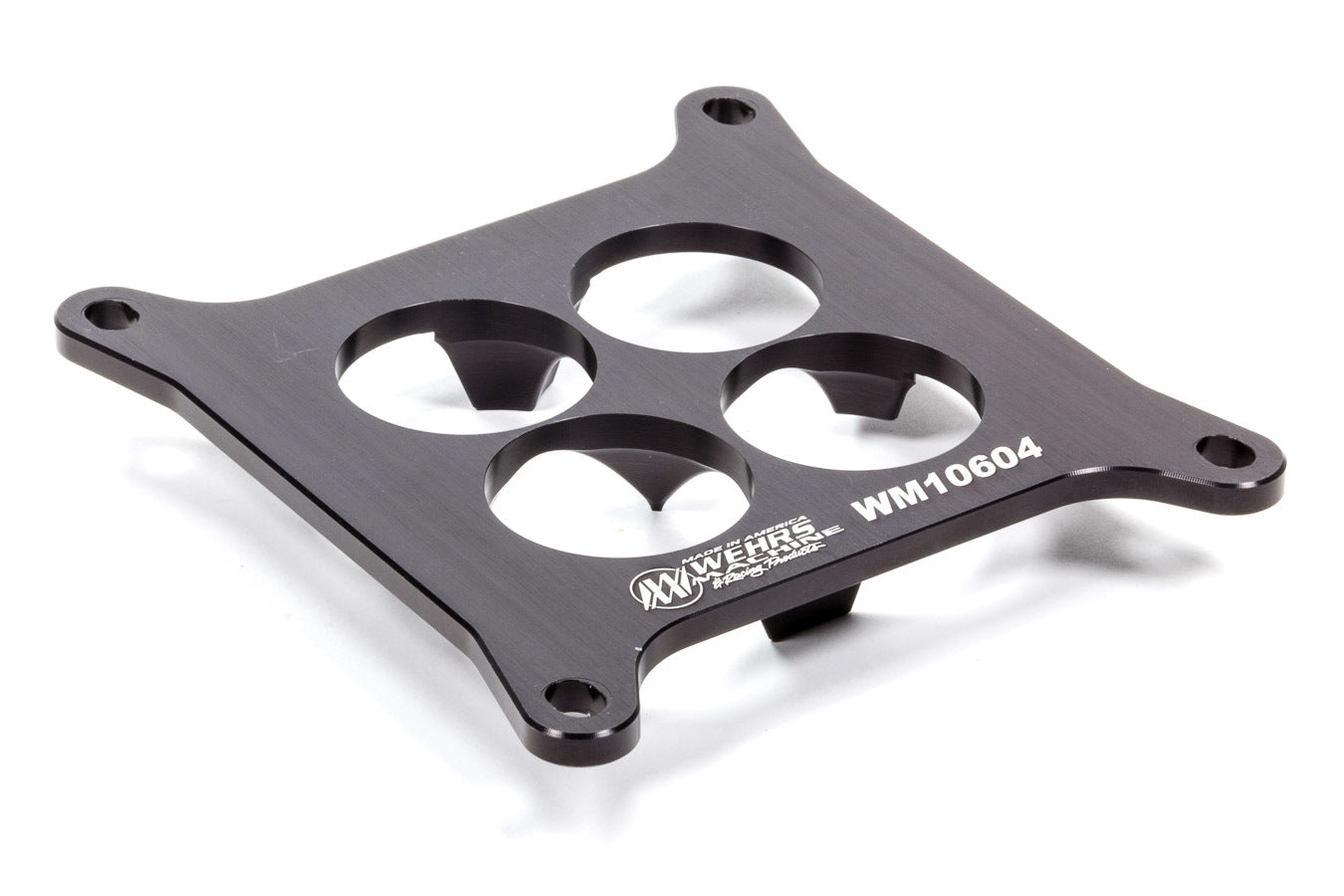 Carburetor Spacer - 0.25 in Thick - 4 Hole - Square Bore - Aluminum - Black Anodized - GM 604 - Each