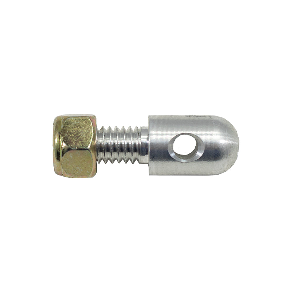 Body Mount Pin - 0.5 in OD x 1.5 in Long - 5/16-18 in Thread - Nut Included - Aluminum - Natural - Each