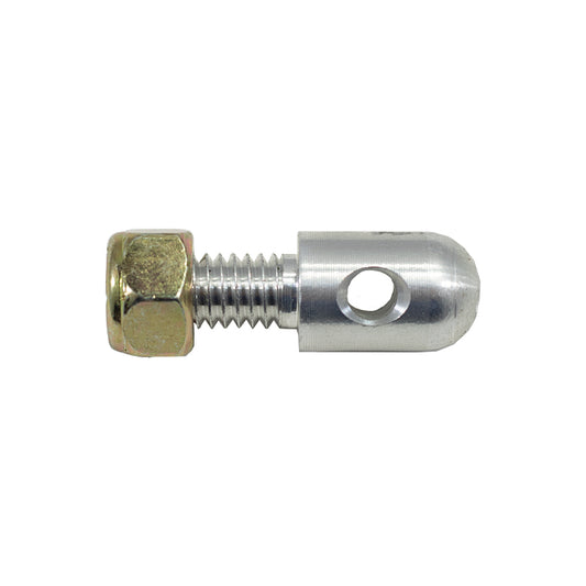 Body Mount Pin - 0.5 in OD x 1.5 in Long - 5/16-18 in Thread - Nut Included - Aluminum - Natural - Each