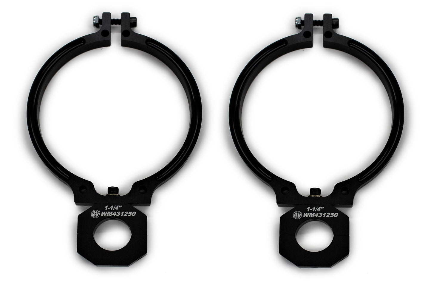 Fire Suppression Mount - Clamp-On - 1-1/4 in Tubing - 5-1/4 in Fire Bottle - Aluminum - Black Anodized - Pair