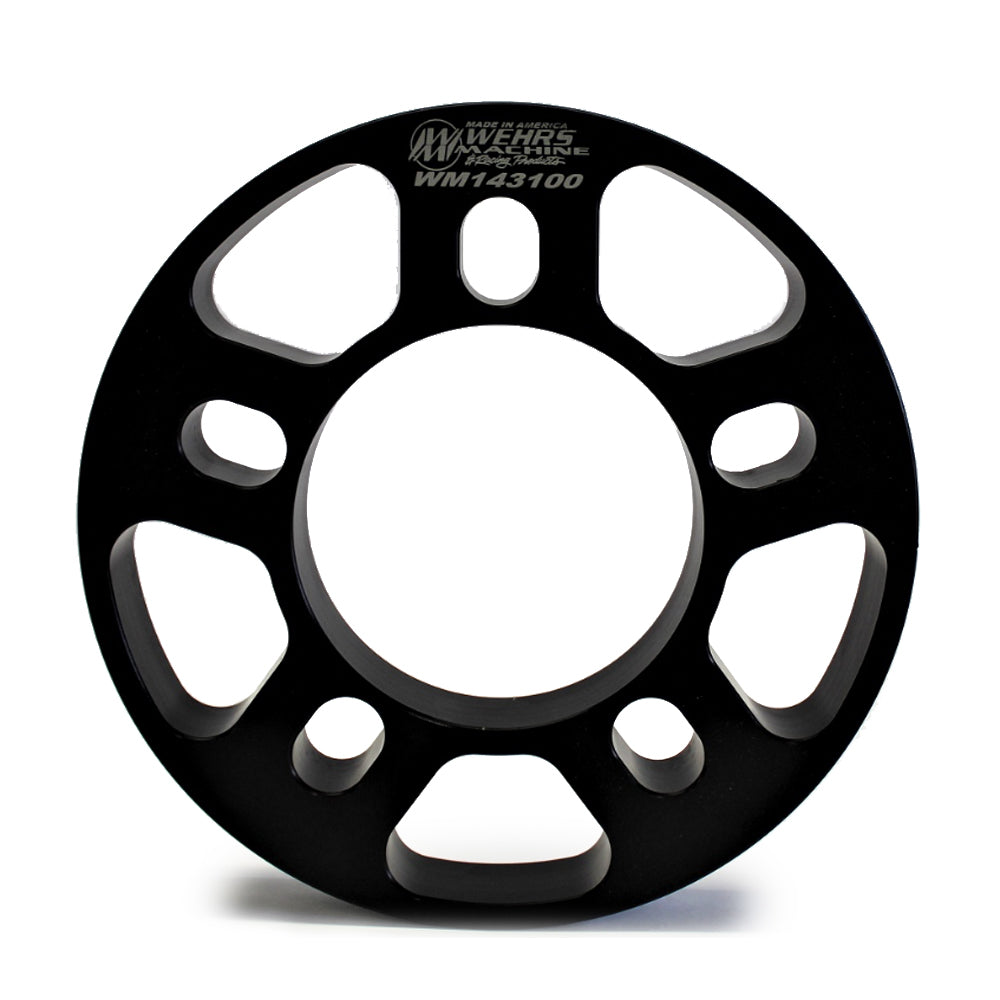 Wheel Spacer - 5 x 5.00 in Bolt Pattern - 1 in Thick - Aluminum - Black Anodized - Each