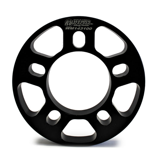 Wheel Spacer - 5 x 5.00 in Bolt Pattern - 1 in Thick - Aluminum - Black Anodized - Each