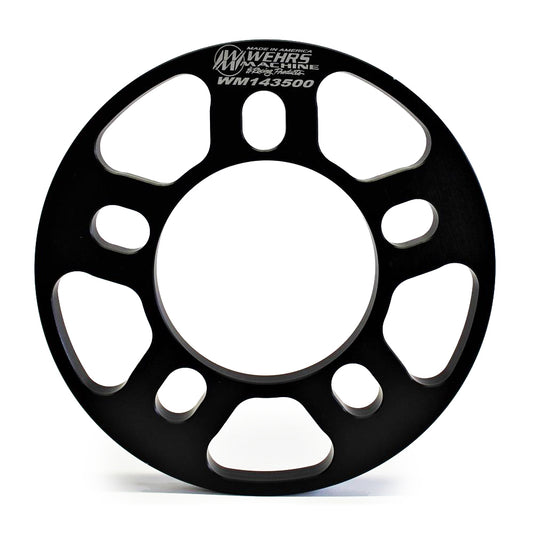 Wheel Spacer - 5 x 5.00 in Bolt Pattern - 1/2 in Thick - Aluminum - Black Anodized - Each