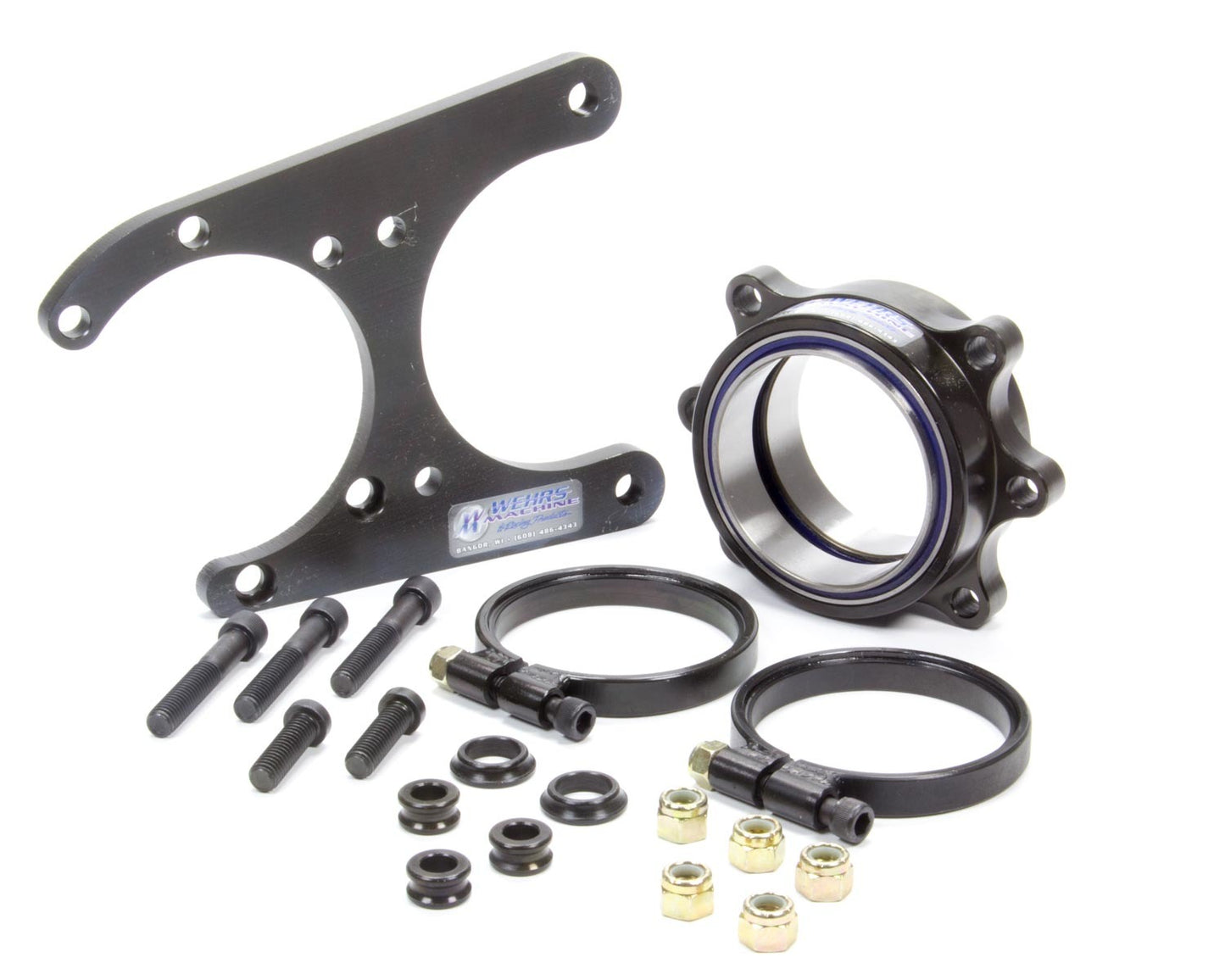 Brake Caliper Bracket - Rear - Driver Side Mount - Floater - Dual Bearing - Steel - Black Powder Coat - GM Metric Caliper - Kit