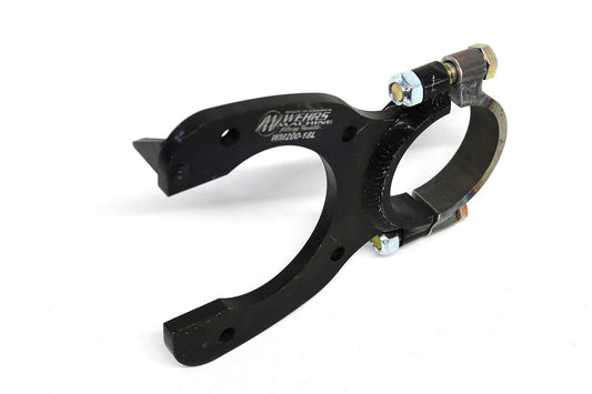 Brake Caliper Bracket - Rear - Drivers Side - Clamp-On - 3 in Axle Tube - Steel - Black Powder Coat - GM Metric Caliper - Each