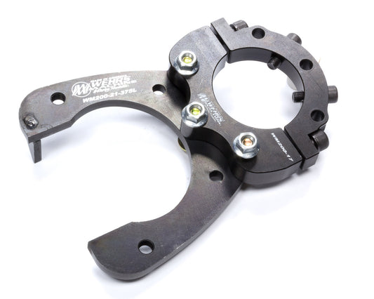 Brake Caliper Bracket - Heavy Duty - Rear - Drivers Side - Clamp-On - 3 in Axle Tube - Steel - Black Powder Coat - GM Metric Caliper - Each